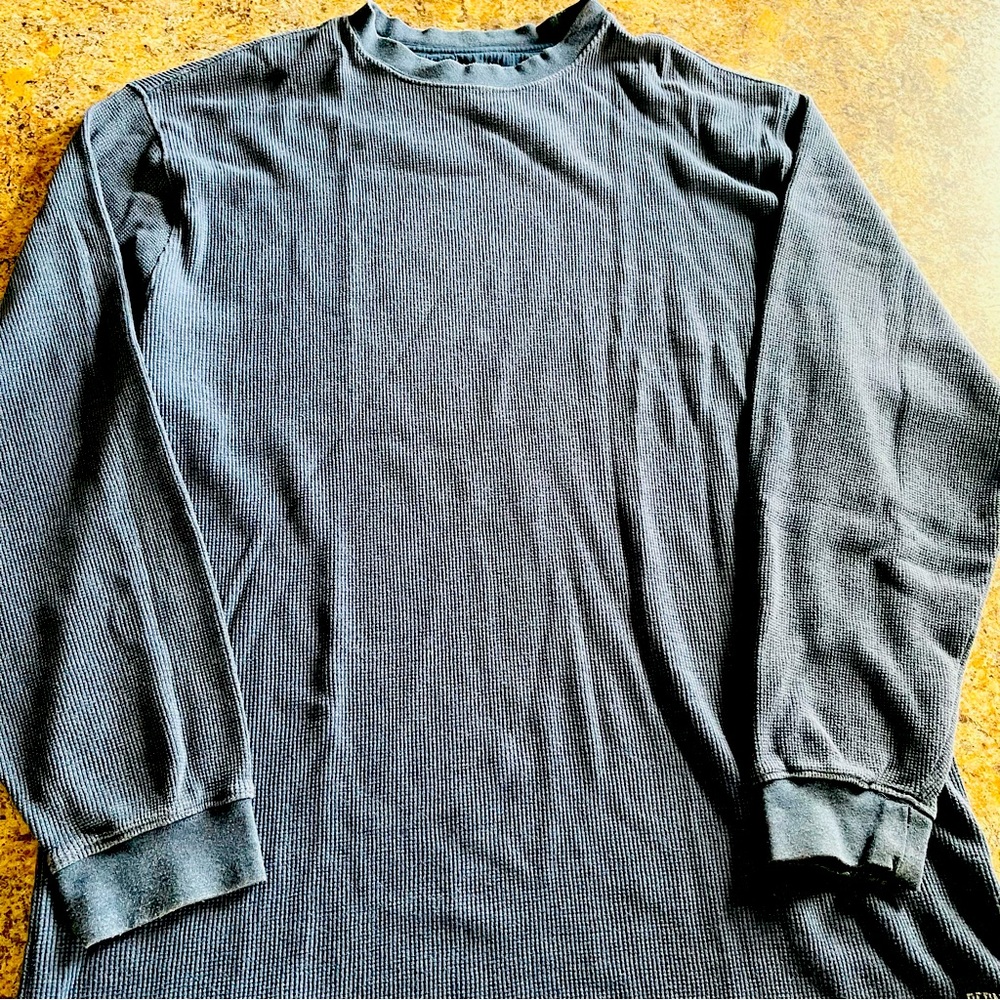 Berne Blue Waffle Knit Men’s Long Sleeve Top, Size XL